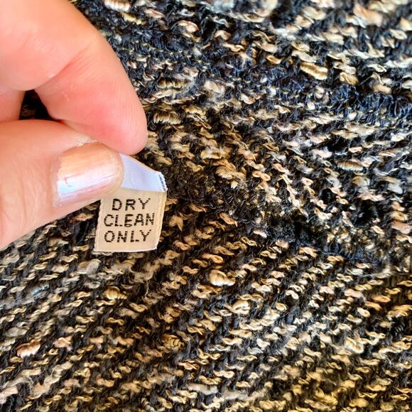 Handwoven Tweed Open Front Blazer Jacket Panache Pockets Fits L Relaxed Academia - Picture 4 of 6